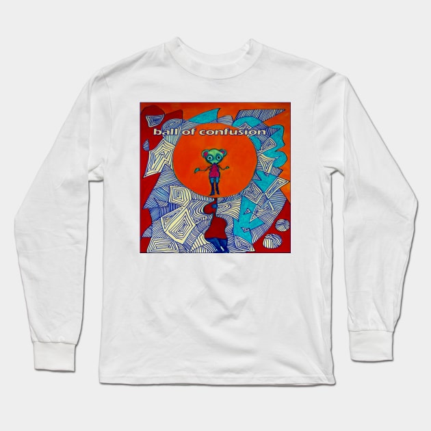 Ball of Confusion with Mouse Long Sleeve T-Shirt by Sarah Curtiss